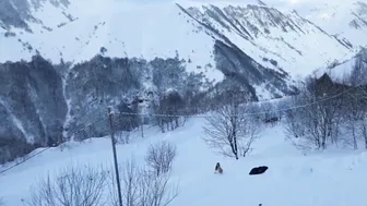 24.12.2021, -14, закаливание, snow bath in Gudauri #6