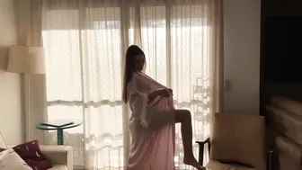 PINK TRANSPARENT ROBE DANCE AND SEDUCING #4