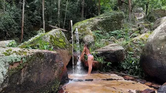 BRAZILIAN GIRL IN WATERFALL | NATURE ASMR [4K]