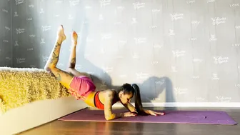 Full body stretch using the bed #2