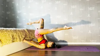 Full body stretch using the bed #9