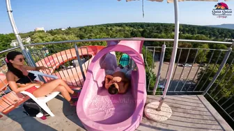 ♥️♥️DARE TO TRY?! Freefalll Waterslide at Europe's Albena Aquamania Water Park, BULGARIA #7