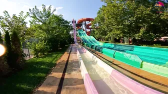 ♥️♥️DARE TO TRY?! Freefalll Waterslide at Europe's Albena Aquamania Water Park, BULGARIA #9