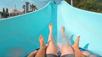 EUROPE'S BIGGEST Water Park - The Giant Slalom Water Slide at Aquapark Nessebar