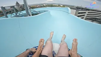 EUROPE'S BIGGEST Water Park - The Giant Slalom Water Slide at Aquapark Nessebar #5