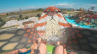 The King Cobra Water Slide Ride at EUROPE'S BIGGEST Water Park - Aquapark Nessebar