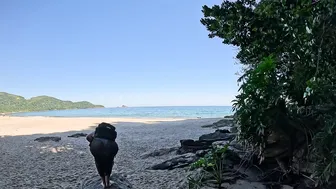 SOLO BRAZILIAN GIRL relaxing on the TROPICAL BEACH - ASMR #2