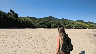 SOLO BRAZILIAN GIRL relaxing on the TROPICAL BEACH - ASMR #3