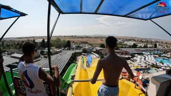 FREEFALL Water Slide at Aquapark Nessebar, Bulgaria | THE BIGGEST Water Park in Europe #8