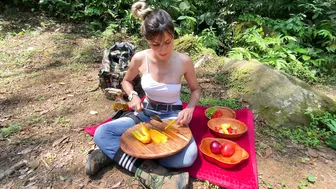 ASMR SOLO CAMPING - Brazilian girl relaxing and cooking in nature #4