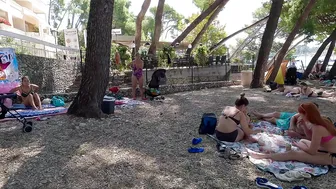 Beach Walk CROATIA, MAKARSKA a Coastal City near the Mountains, 4K Walking with Bikini Beach Walk #3