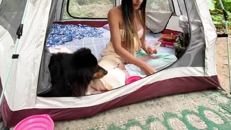 BRAZILIAN GIRL (CAMPING OUTDOORS) Relaxing in NATURE #2