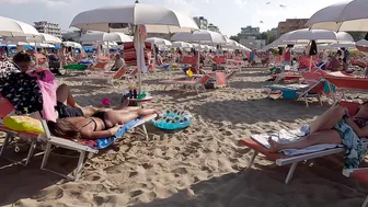 ITALY 4K60 Beach Walk, RIMINI, Dancing and Party on the Beach with Bikini Beach Walk #3