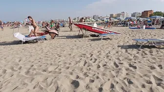 ITALY 4K60 Beach Walk, RIMINI, Dancing and Party on the Beach with Bikini Beach Walk #6