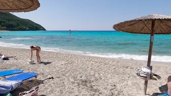 Beach Bikini 4K GREECE♥️♥️LEFKADA Greek Caribbean | Walking with Bikini Beach Walk 4K60 #7