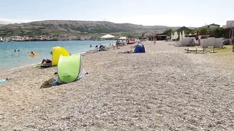 Croatia Pag Island Beach Walk, Pag Beach 4K Walking Tour with Bikini Beach Moon Island near Zadar #3