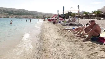 Croatia Pag Island Beach Walk, Pag Beach 4K Walking Tour with Bikini Beach Moon Island near Zadar #4