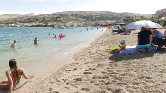 Croatia Pag Island Beach Walk, Pag Beach 4K Walking Tour with Bikini Beach Moon Island near Zadar #6