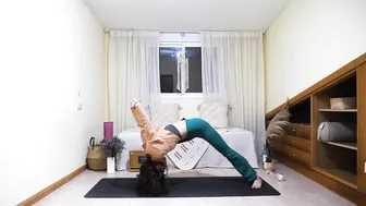 Yoga and Positive Affirmations - Leg Stretching on the Bed with CoCo Yoga #5