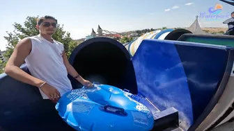 Zebra Black Hole Water Slide at Aquapark Nessebar in Europe's Most INSANE Water Park #2