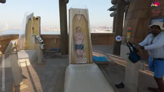 FREE FALL Waterslide at Aquaventure Water Park in Dubai #7