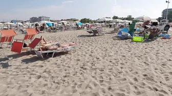 ITALY♥️♥️4K 60FPS Beach Walk, RIMINI Town on the Adriatic Sea, Walking with Bikini Beach Walk #8