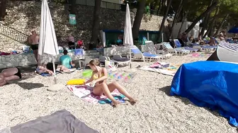 Croatia Beach Walk 4K, Baska Voda near Makarska Walking Tour with Bikini Beach Walk #9