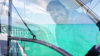 ♥️♥️⛵️ Sailing from a Beautiful Beach thru a herd of Turtles -Florida coast #2