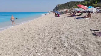 GREECE Beach Walk 4K♥️♥️Lefkada a Coastal Walk | Greek Bikini Beach Fashion 4K60 #5