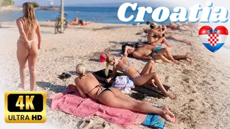 CROATIA Beach Walk 4K | SPLIT a Coastal Walking | Croatian Bikini Beach Fashion 4K60