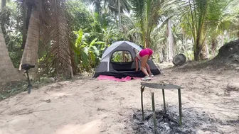 Solo Girl Camping ASMR Cooking in the Tropical Jungle ♥️♥️ #7