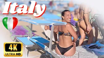 ITALY 4K Beach Walk in Rimini | Italian Summer Bikini Trends 4K60