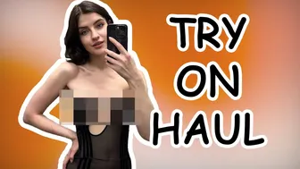 [4K] Transparent Try on Haul Clothes without ♥️♥️ No Panties | No Bra Challenge #1