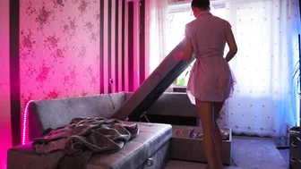 Transparent room cleaning | Tina in home dress #7