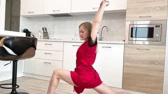 Leg stretching and workout in the kitchen 3 #4