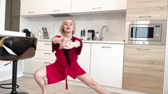 Leg stretching and workout in the kitchen 3 #6