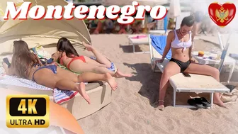 Beach Walk MONTENEGRO 4K????BUDVA - Coastal Walking | Trends of Montenegrin Bikini Beach Fashion