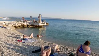 CROATIA 4K Beach Walk at Sunset♥️♥️Croatian Bikini - Beach Fashion | Split Coast Walking 4K60 #10