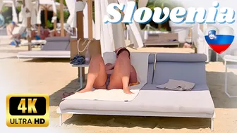 SLOVENIA Beach Walk 4K????A Walk Along the Coast | Discover the Trends of Slovenian Beach Fashion