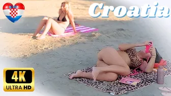 BEACH BIKINI 4K♥️♥️Croatia, Split, Summer Croatian Day with Bikini Beach Walk 4K60 #1