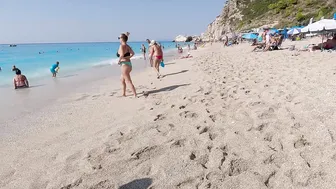 GREECE 4K Beach Bikini♥️♥️LEFKADA Greek Island in the Ionian Sea | Walking with Bikini Beach Walk 4K60 #3