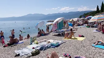 BEACH BIKINI 4K | Croatia, RIJEKA Port Town, Summer Day with Bikini Beach Walk #3