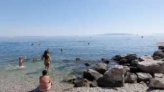 BEACH BIKINI 4K | Croatia, RIJEKA Port Town, Summer Day with Bikini Beach Walk #7