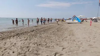 4K Beach Walk, ITALY, CAORLE, Northern Resort near Venice | Walking with Bikini Beach Walk #4