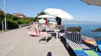 CROATIA Beach Walk, OPATIJA the Queen of the Adriatic Sea, 4K Walking Tour with Bikini Beach Walk #3