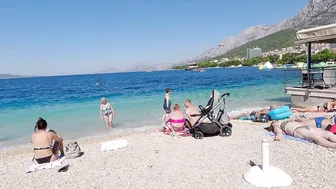 CROATIA Beach Walk, MAKARSKA - Town on the Hot Riviera 4K Walk on City Beach with Bikini Beach Walk #10