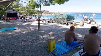 CROATIA Beach Walk, MAKARSKA - Town on the Hot Riviera 4K Walk on City Beach with Bikini Beach Walk #2