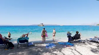 CROATIA Beach Walk, MAKARSKA - Town on the Hot Riviera 4K Walk on City Beach with Bikini Beach Walk #3