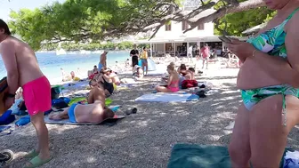 CROATIA Beach Walk, MAKARSKA - Town on the Hot Riviera 4K Walk on City Beach with Bikini Beach Walk #9