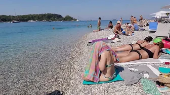 Beach Walk CROATIA, ROVINJ, Town in Istria with an Italian Flair, 4K Walking with Bikini Beach Walk #3